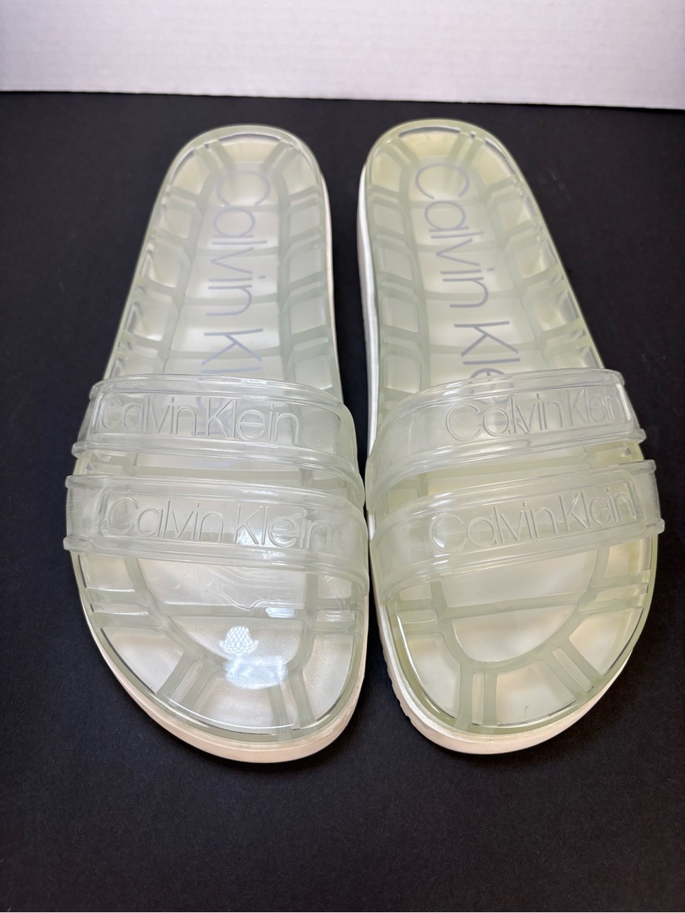 Sandals Calvin Klein Clear Jelly Logo Slide Translucent